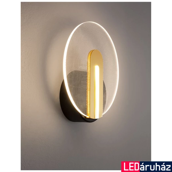 Nova Luce GENTI fali lámpa, fekete, 3000K melegfehér, beépített LED, 1x7W, 596 lm, 9545401