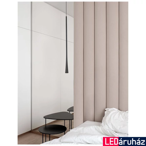 Nova Luce GOCCIO 1 ágú függeszték, fekete, 3000K melegfehér, beépített LED, 1x7W, 213 lm, 9102591