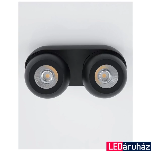 Nova Luce GON spotlámpa, fekete, 3000K melegfehér, beépített LED, 1x10W, 800 lm, 9105102