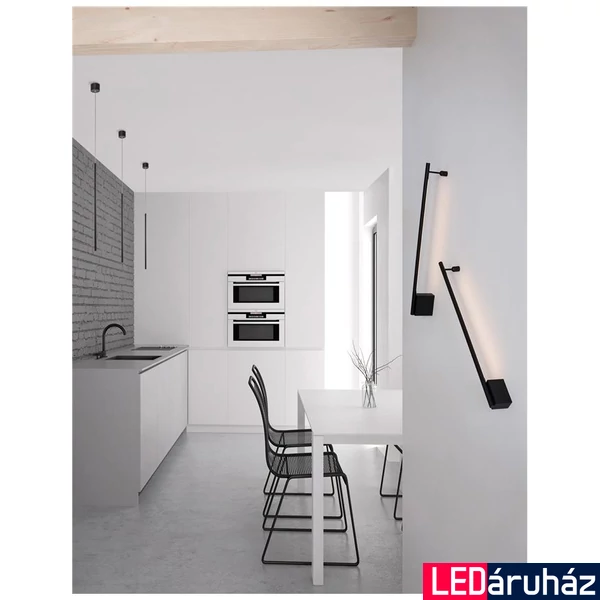 Nova Luce GROPIUS fali lámpa, design, fekete, 3000K melegfehér, beépített LED, 1x10W, 366 lm, 9081600