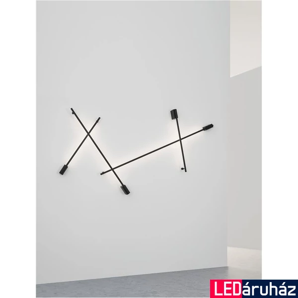 Nova Luce GROPIUS fali lámpa, design, fekete, 3000K melegfehér, beépített LED, 1x20W, 672 lm, 9081120