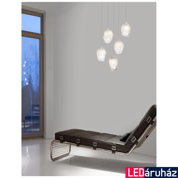 Nova Luce ICE több ágú függeszték, fehér, G9 foglalattal, max. 5x5W, 9160235