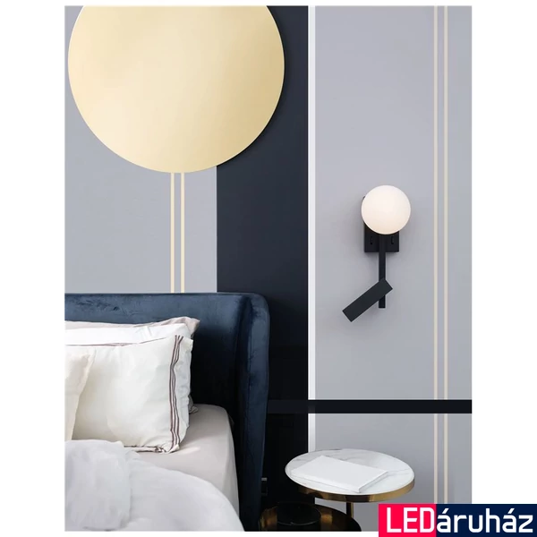 Nova Luce JOLINE fali lámpa, állítható olvasókarral, fekete, G9 foglalattal, max. 1x5W, 200 lm, 9919530