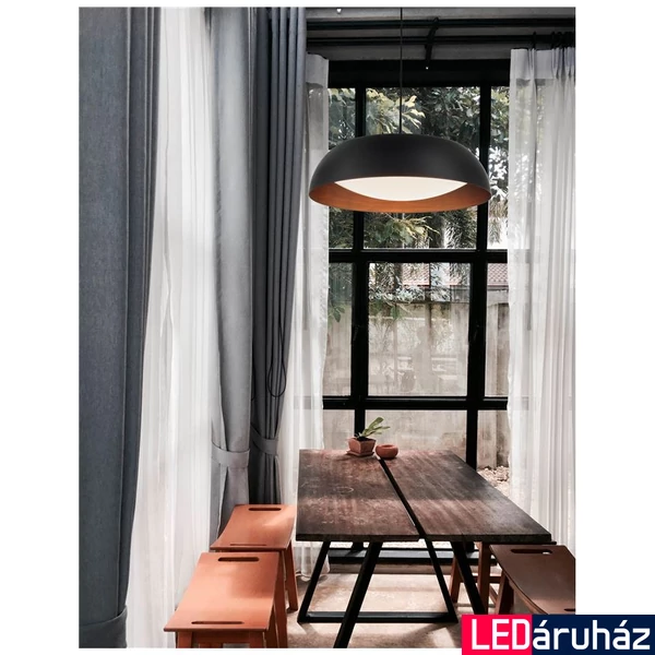 Nova Luce LANDON 1 ágú függeszték, fekete, 3000K melegfehér, beépített LED, 1x40W, 2400 lm, 86009