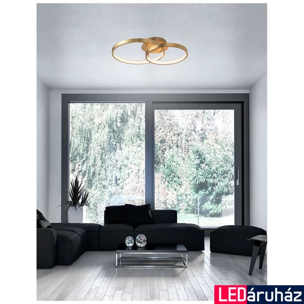 Nova Luce LEON mennyezeti lámpa, matt arany, 3000K melegfehér, beépített LED, 1x44W, 2650 lm, 8100282