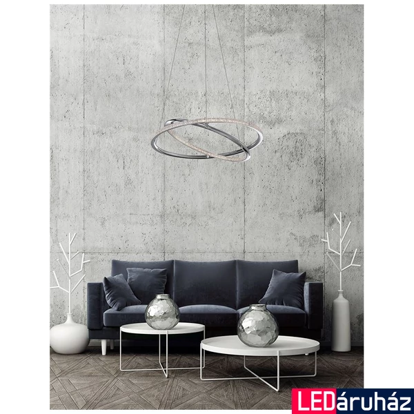 Nova Luce LIVORNO mennyezeti lámpa, króm, 3000K melegfehér, beépített LED, 1x29W, 2010 lm, 8107402