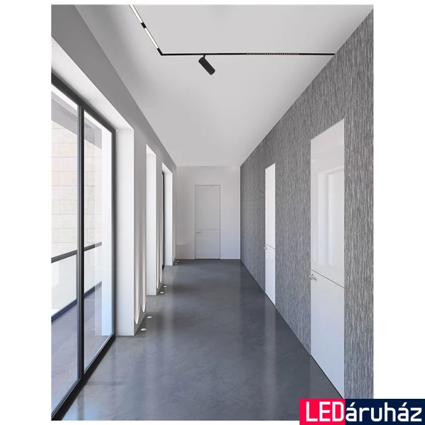 Nova Luce LOD sínre szerelhető lámpa, profile mágnes profilos sínrendszerhez, forgatható lámpafejjel, fekete, 3000K melegfehér, beépített LED, 1x20W, 1600 lm, 9136136