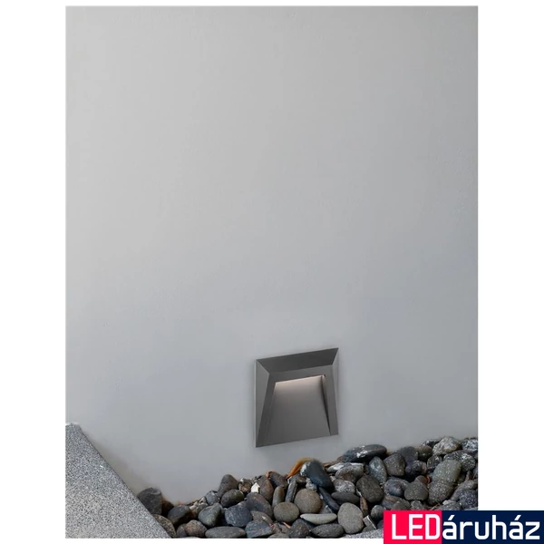 Nova Luce LUTON kültéri fali lámpa, szürke, 3000K melegfehér, beépített LED, 1x1W, 90 lm, 8403624
