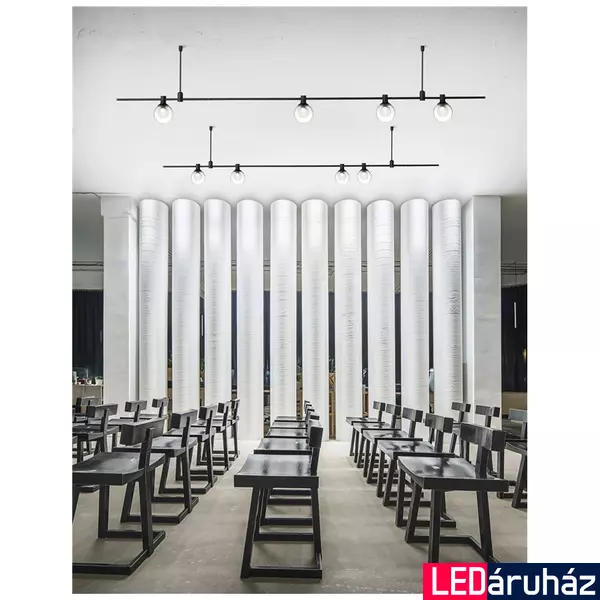 Nova Luce sínre szerelhető lámpa, decorative mágneses sínrendszerhez, fekete, 3000K melegfehér, beépített LED, 1x5W, 380 lm, 9090283