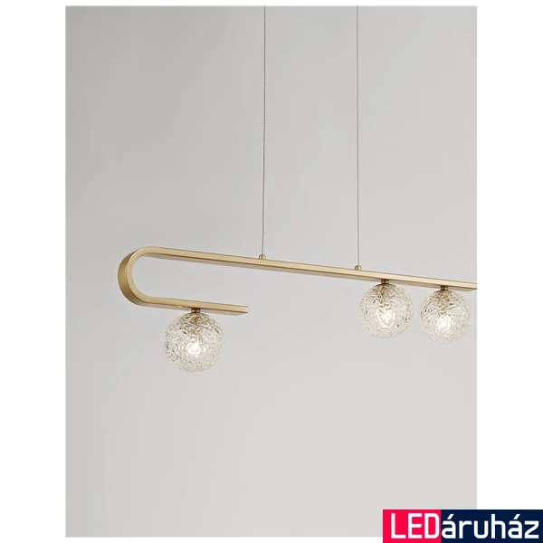 Nova Luce MIRANO 1 ágú függeszték, matt arany, G9 foglalattal, max. 3x5W, 9960272