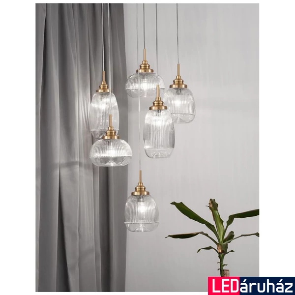 Nova Luce MOND több ágú függeszték, üveg, E14 foglalattal, max. 6x5W, 9731215