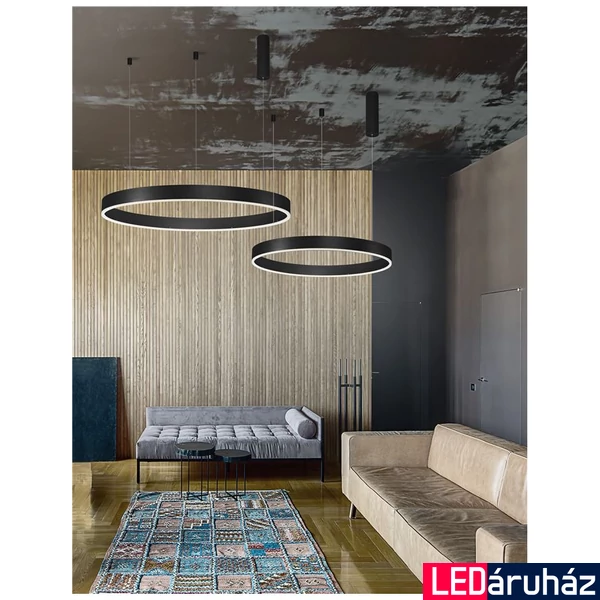 Nova Luce MOTIF 1 ágú függeszték, fekete, 3000K melegfehér, beépített LED, 1x55W, 3800 lm, 9190855