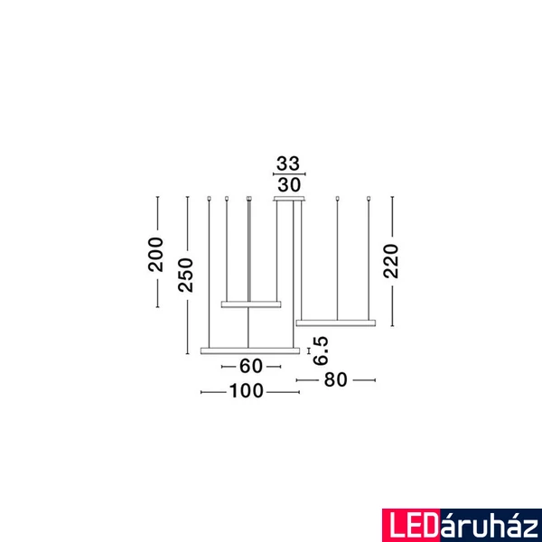 Nova Luce MOTIF függeszték, fehér, 2700K melegfehér, beépített LED, 1x143W, 13163 lm, 9530216
