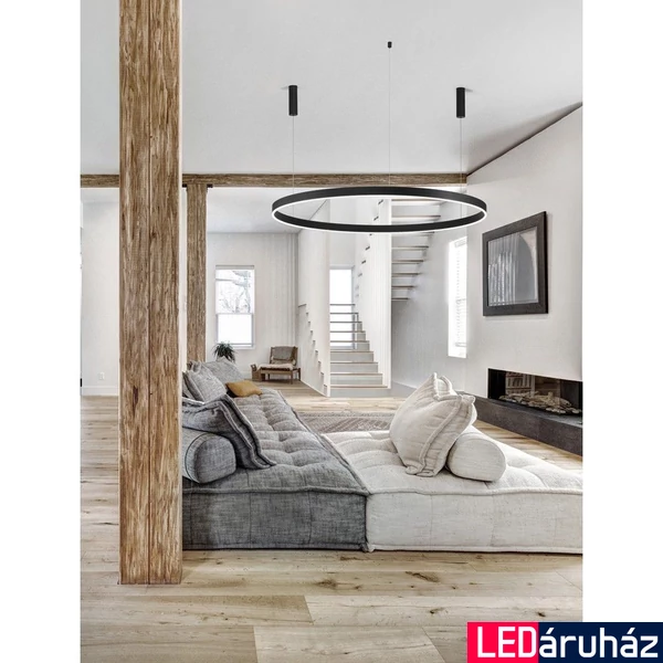 Nova Luce MOTIF függeszték, fekete, 3000K melegfehér, beépített LED, 1x80W, 6864 lm, 9530204