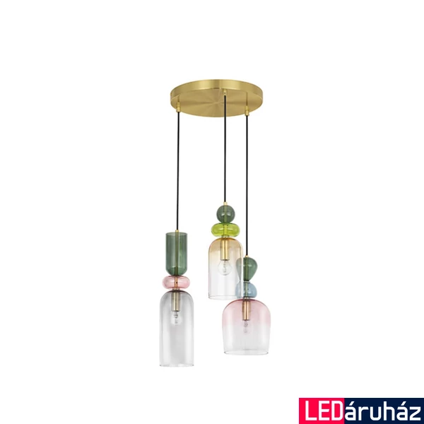 Nova Luce MURANO függeszték, zöld, E14 foglalattal, max. 3x5W, 9009237