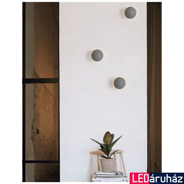 Nova Luce NETUNE fali lámpa, indirekt fénnyel, szürke, 3000K melegfehér, beépített LED, 1x6W, 160 lm, 9831051