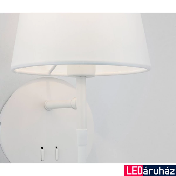 Nova Luce NIA fali lámpa, olvasókarral, fehér, E14 foglalattal, max. 1x5W, 180 lm, 9182371