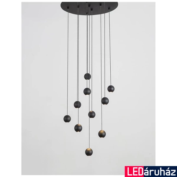 Nova Luce NOCCI több ágú függeszték, fekete, 3000K melegfehér, beépített LED, 1x45W, 1860 lm, 9303952