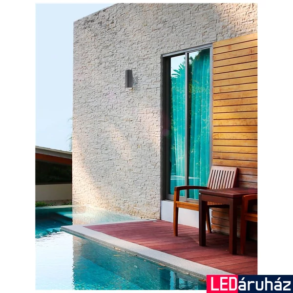 Nova Luce NODUS kültéri fali lámpa, szürke, GU10 foglalattal, max. 2x35W, 773223