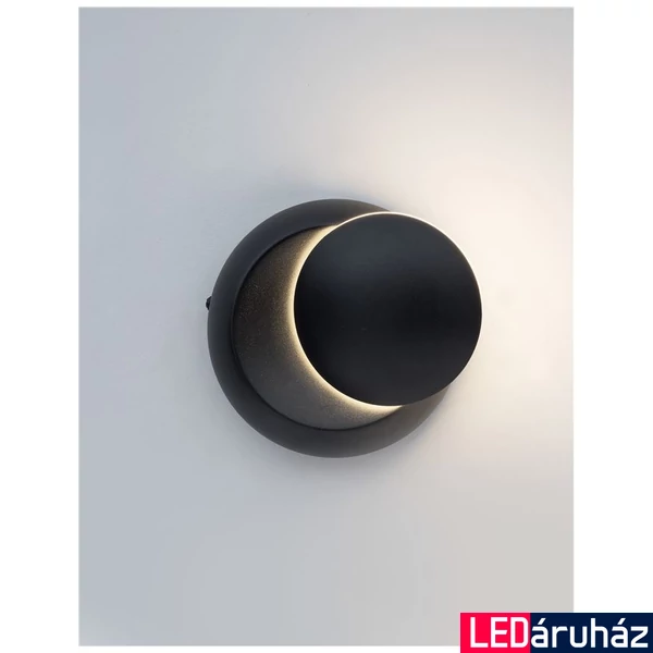 Nova Luce ODIN fali lámpa, fekete, 3000K melegfehér, beépített LED, 5W, 247 lm, 910162