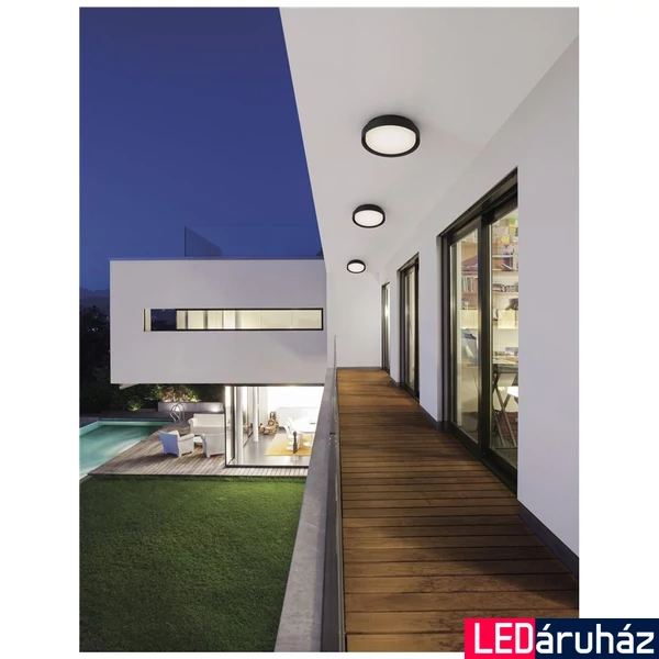 Nova Luce OLIVER kültéri mennyezeti lámpa, fekete, 3000K melegfehér, beépített LED, 20W, 1550 lm, 9944603