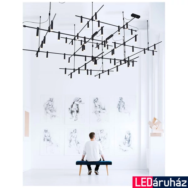 Nova Luce PUZZLE függesztett sín szerkezet, decorative mágneses sínrendszerhez, fekete, max. 100W, 9180566