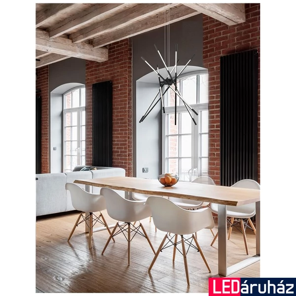 Nova Luce RACCIO fali lámpa, fekete, 3000K melegfehér, beépített LED, 1x56W, 4200 lm, 9180783