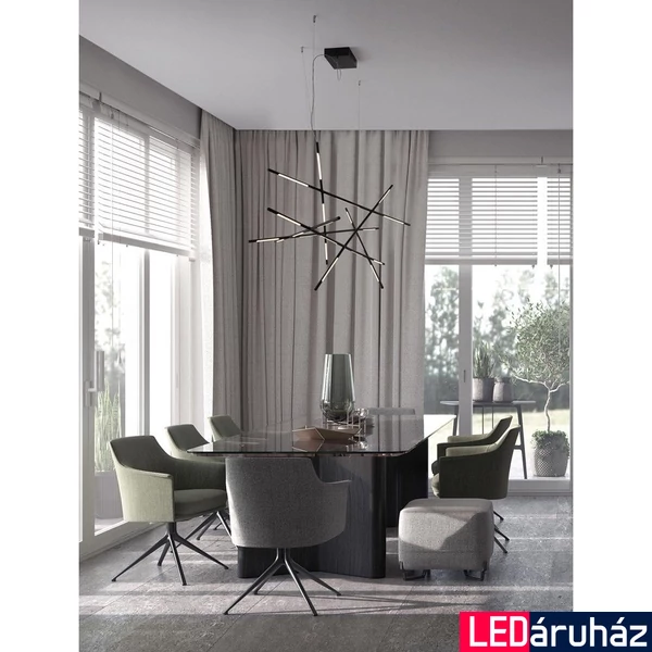 Nova Luce RACCIO függeszték, fekete, 3000K melegfehér, beépített LED, 1x92W, 6868 lm, 9695216