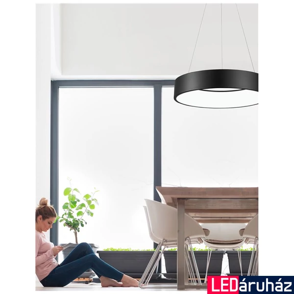 Nova Luce RANDO 1 ágú függeszték, fekete, 3000K melegfehér, beépített LED, 1x42W, 2520 lm, 6167220