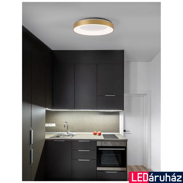 Nova Luce RANDO THIN mennyezeti lámpa, matt arany, 3000K melegfehér, beépített LED, 50W, 2864 lm, 9353854