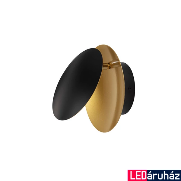 Nova Luce SHELL fali lámpa, fekete, 3000K melegfehér, beépített LED, 1x7W, 101 lm, 9695247