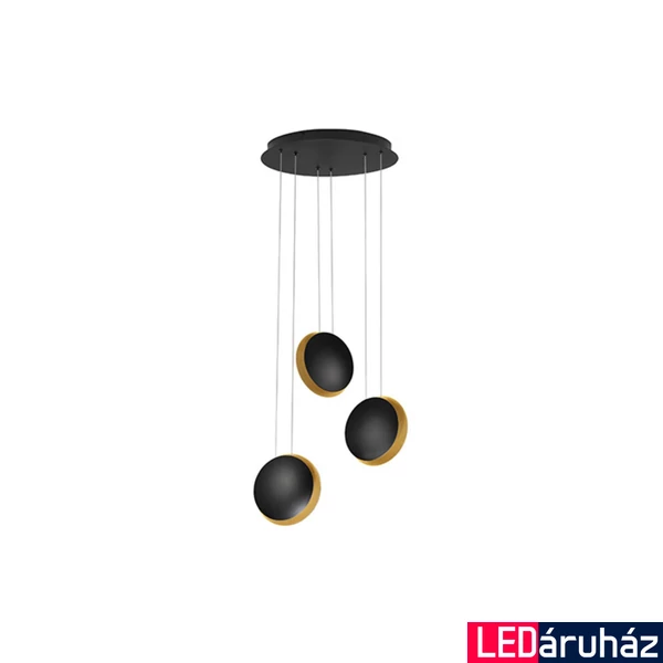 Nova Luce SHELL függeszték, fekete, 3000K melegfehér, beépített LED, 1x18W, 357 lm, 9695249