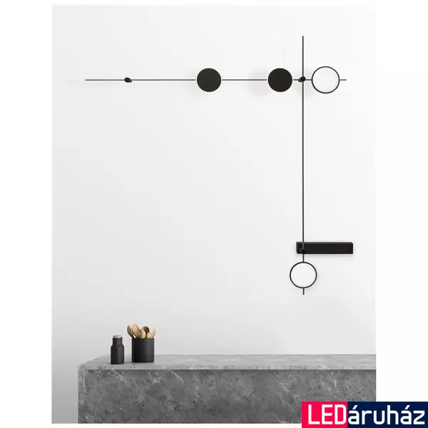 Nova Luce sín, wall fali mágneses dekor sínrendszerhez, fekete, 9180121