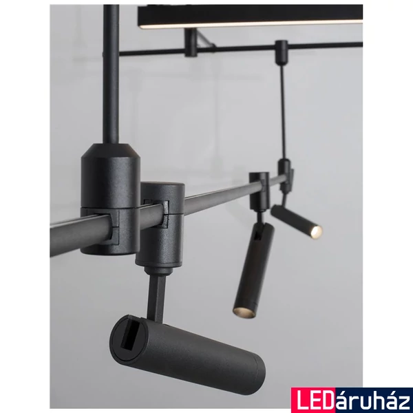 Nova Luce TAG sínre szerelhető lámpa, decorative mágneses sínrendszerhez, fekete, 3000K melegfehér, beépített LED, 1x5W, 330 lm, 9180562
