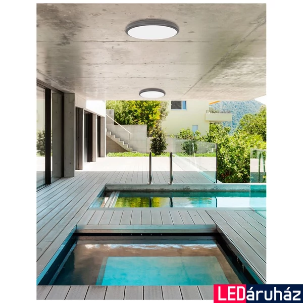 Nova Luce TOMMY kültéri mennyezeti lámpa, szürke, 3000K melegfehér, beépített LED, 1x30W, 2400 lm, 9521001
