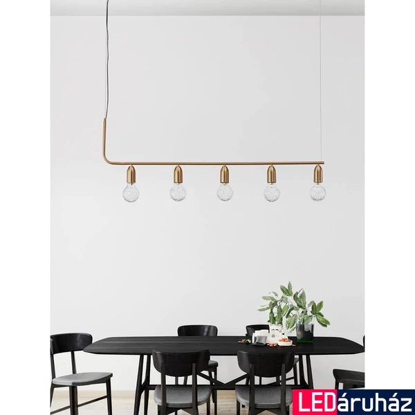 Nova Luce VEDA függeszték, arany, G9 foglalattal, max. 5x6W, 9536415