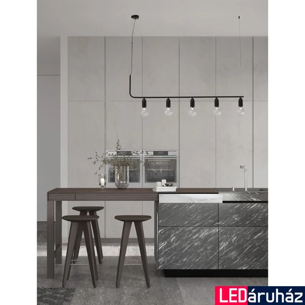 Nova Luce VEDA függeszték, fekete, G9 foglalattal, max. 5x6W, 9536419