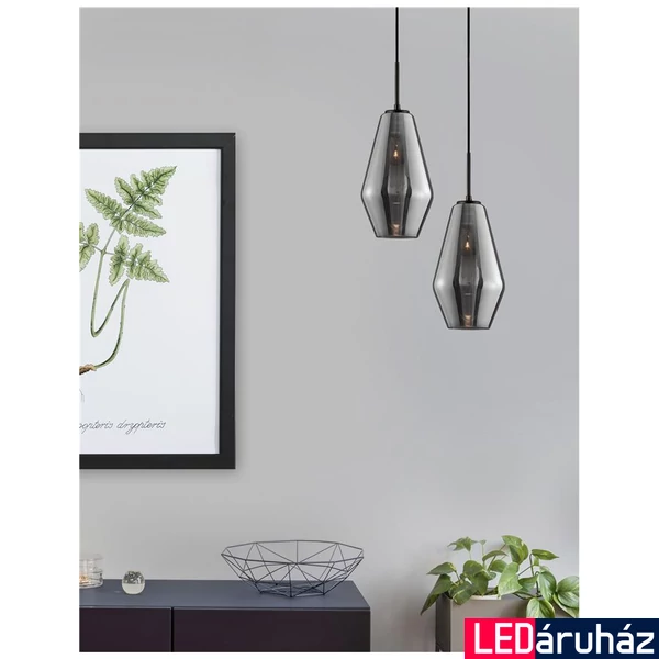Nova Luce VEIRO 1 ágú függeszték, szürke, E27 foglalattal, max. 1x12W, 9724101