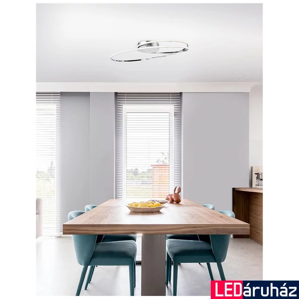 Nova Luce VIARREGIO mennyezeti lámpa, króm, 3000K melegfehér, beépített LED, 1x28W, 1950 lm, 8101203