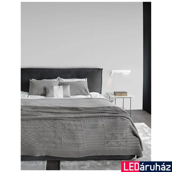 Nova Luce VIDA fali lámpa, olvasókarral, kapcsolóval, fehér, 3000K melegfehér, beépített LED, 1x5W, 350 lm, 9533524