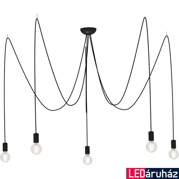 Nowodvorski SPIDER BLACK több ágú függeszték, fekete, E27 foglalattal, 5x42W, TL-6788
