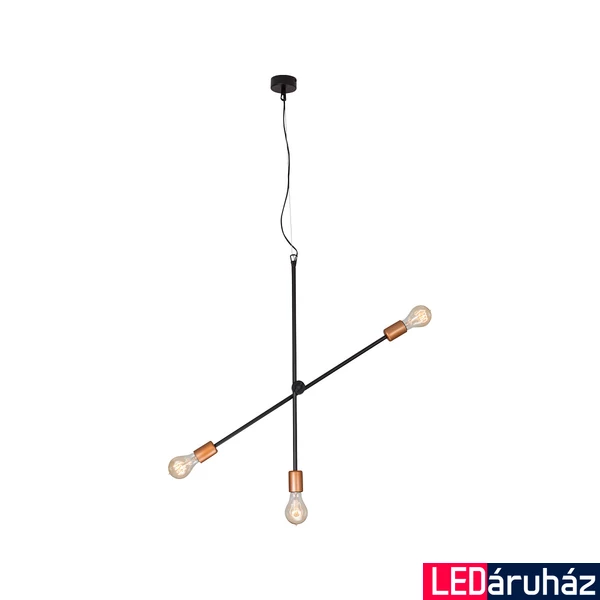 Nowodvorski STICKS több ágú függeszték, fekete, E27 foglalattal, 3x42W, TL-6268