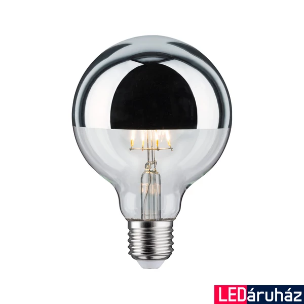 Paulmann 28673 Design fényforrás, tükör hatású, ezüst, fényerőszabályozható, ezüst, 2700K melegfehér, E27 foglalat, 600 lm