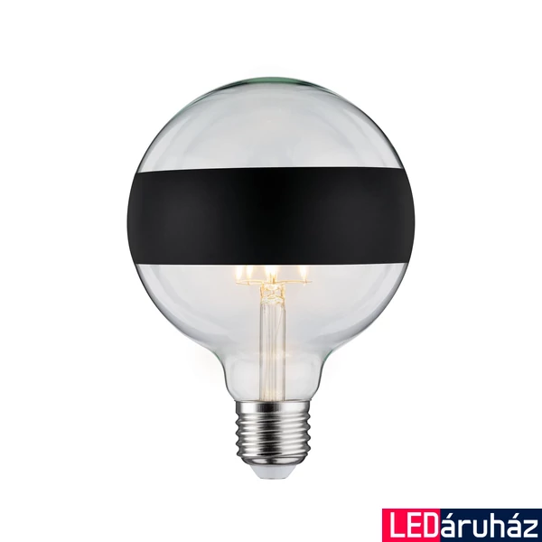 Paulmann 28682 Design fényforrás, tükörgyűrű effekt, matt fekete, fényerőszabályozható, fekete, 2700K melegfehér, E27 foglalat, 640 lm