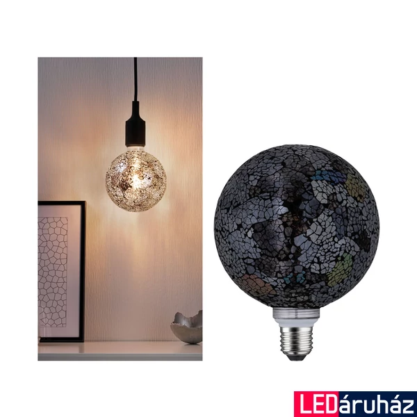 Paulmann 28746 Design fényforrás, tükör hatású, matt fekete, fekete, 2700K melegfehér, E27 foglalat, 470 lm