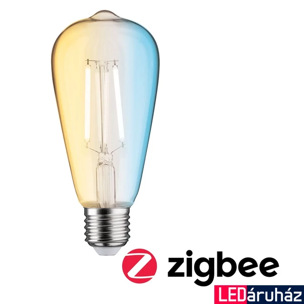 Paulmann 50395 fényforrás, okos filament, Tunable White, Zigbee, üveg, 2200K-6500K változtatható, E27 foglalat, 806 lm