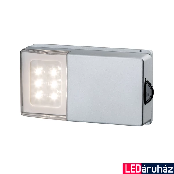 Paulmann 70498 Snap LED gardróbvilágítás, ajtó nyitás és csukódás érzékelés, ezüst, 2700K melegfehér, beépített LED, 30 lm