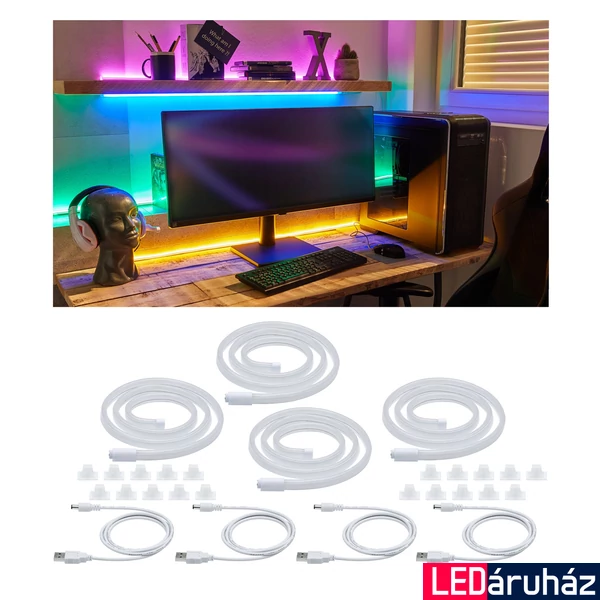 Paulmann 70558 Neon Colorflex LED szalag, formára hajlítható, USB csatlakozóval, több szín, kék, beépített LED, 10 lm, IP20