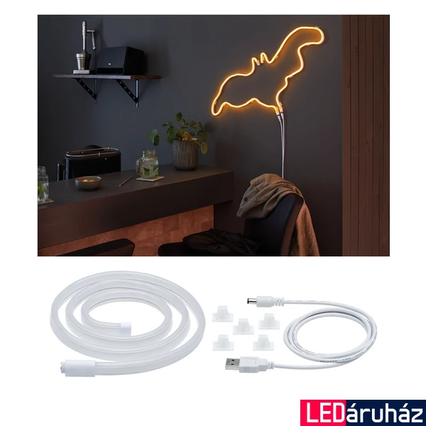 Paulmann 70562 Neon Colorflex LED szalag, formára hajlítható, USB csatlakozóval, fehér, narancs, beépített LED, 10 lm, IP20