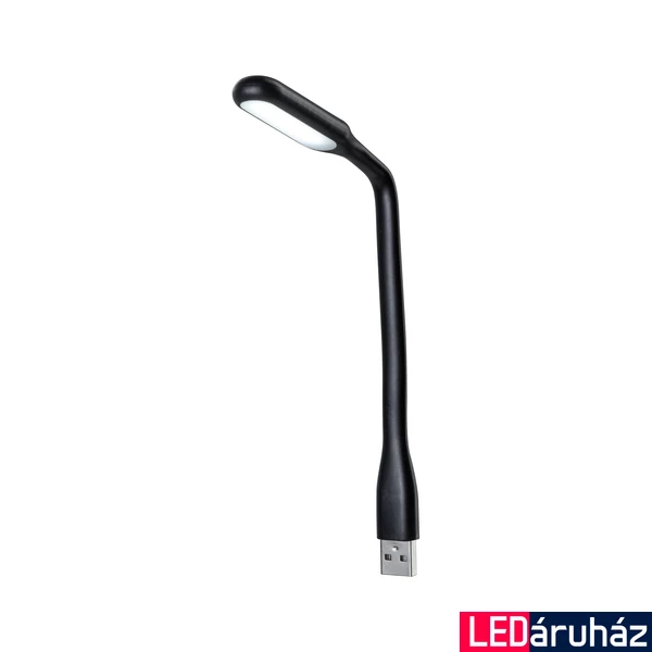 Paulmann 70886 asztali lámpa, USB csatlakozóba dugható lámpa, hajlítható, fekete, beépített LED, 50 lm